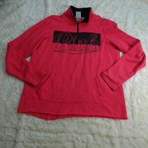 Pink Victoria's Secret Red Quarter Zip Shirt Small